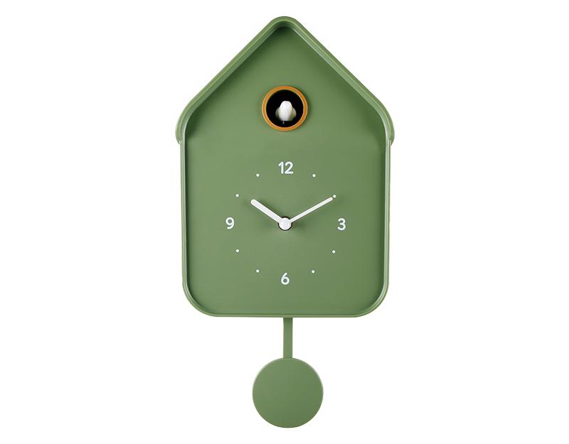 Photo n°1 du produit Horloge coucou vert 20.6x39cm-H389T39-0