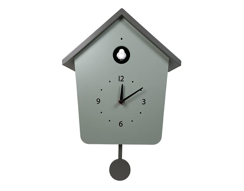 Photo n°1 du produit Horloge coucou vert/gris 23x10x35.4cm-H395T35-0