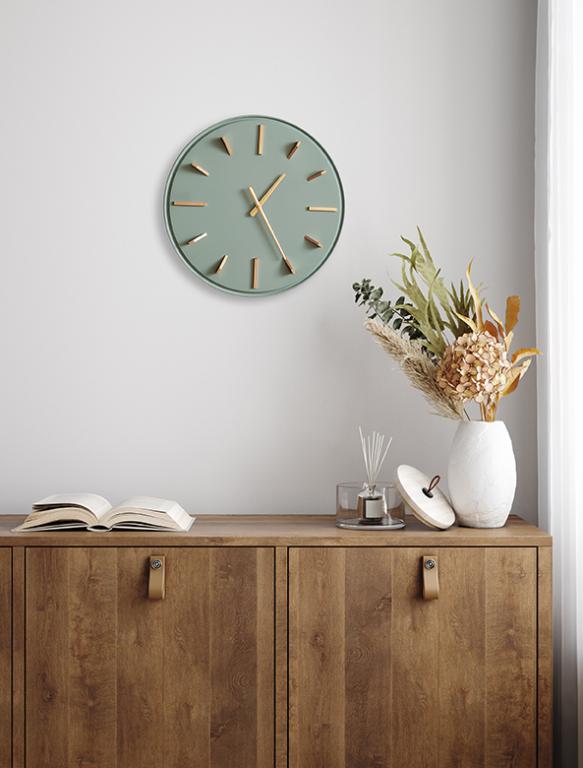 Photo n°2 du produit Horloge métal sauge et doré 38cm-H353C38-0