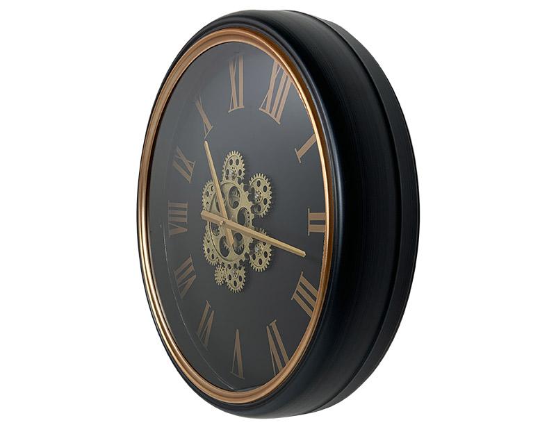 Photo n°2 du produit Horloge noire et dorée à mécanismes 50cm-H330C50-0