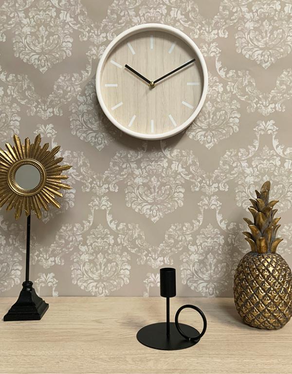 Photo n°2 du produit Horloge ronde bois clair 22cm-H355C22-0