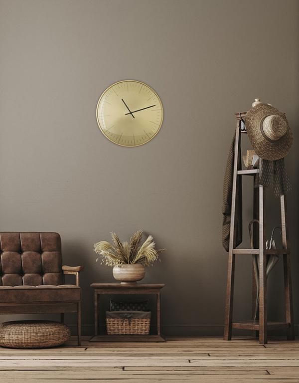 Photo n°3 du produit Horloge ronde convexe dorée 30cm-H290C30-0