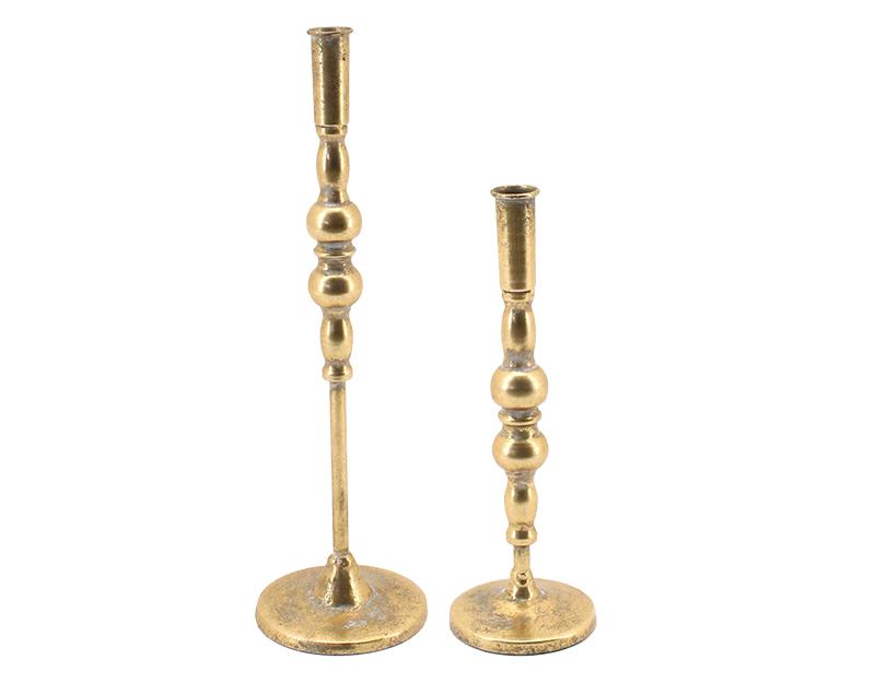 Photo n°1 du produit Lot de 2 chandeliers métal doré 11.5x38 et 9x27.5cm-BG008TTT-0