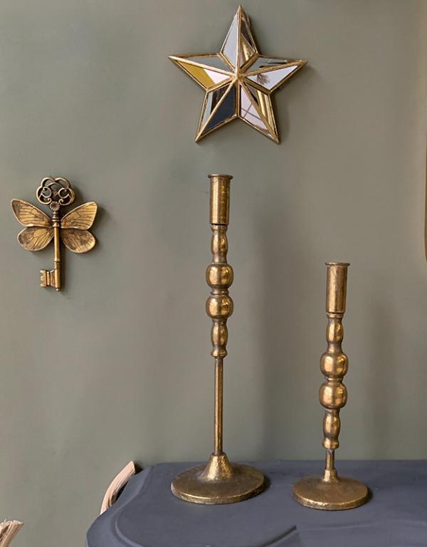 Photo n°2 du produit Lot de 2 chandeliers métal doré 11.5x38 et 9x27.5cm-BG008TTT-0