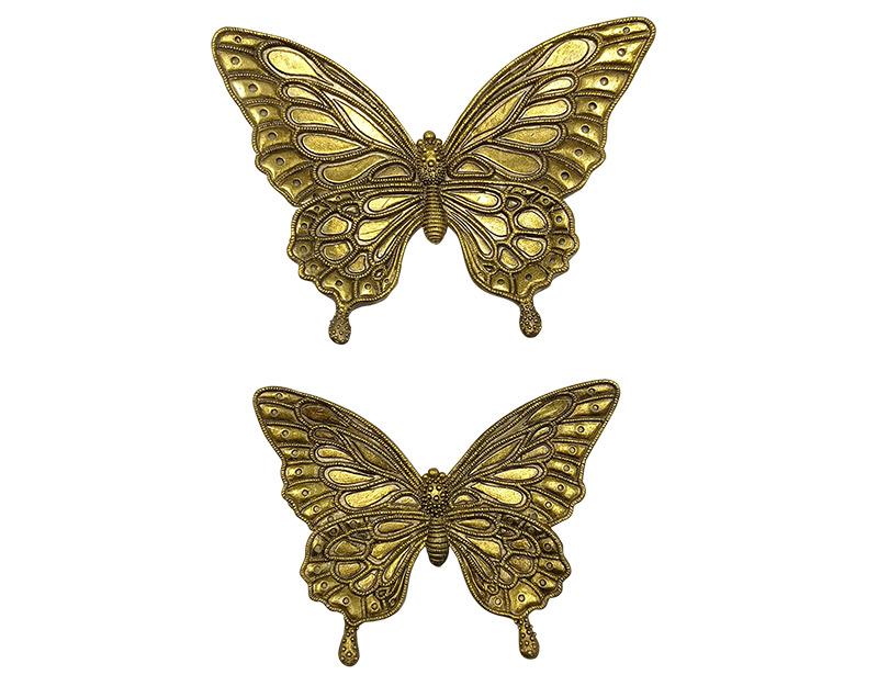 Photo n°1 du produit Lot de 2 déco murales papillons dorés 15x11.5/12.5x9cm-900TTT-0