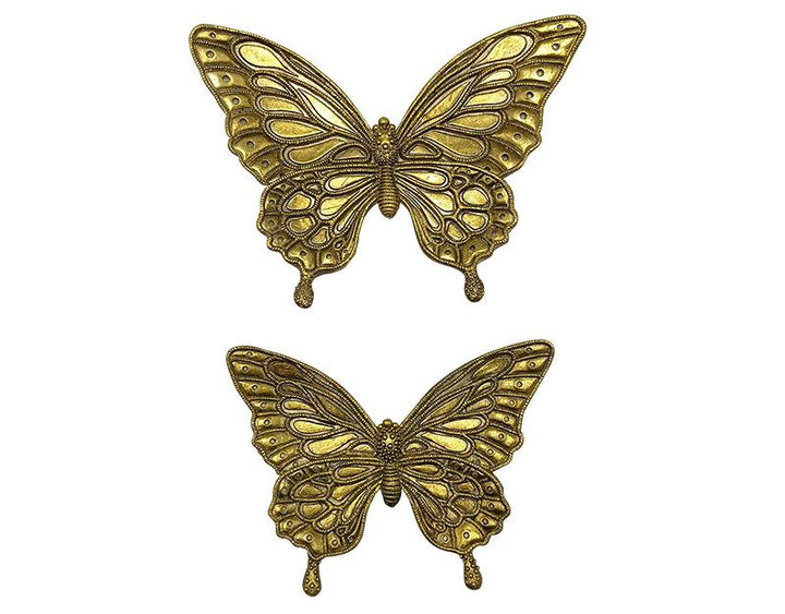 Photo n°1 du produit Lot de 2 déco murales papillons dorés 15x11.5/12.5x9cm-900TTT-0