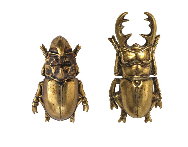 Photo n°1 du produit Lot de 2 déco murales scarabées dorés 21x10/21.5x13cm-189TTT-0