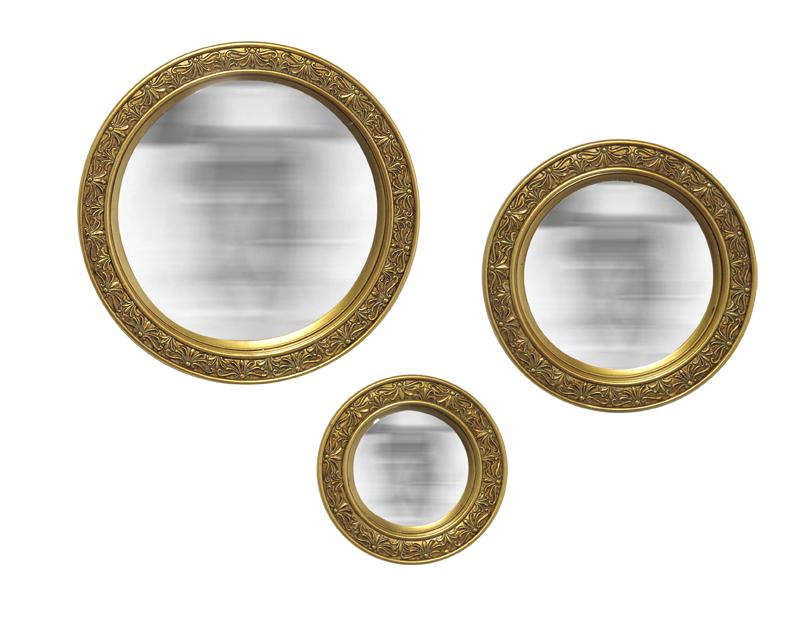 Photo n°1 du produit Lot de 3 miroirs ronds convexes dorés 13, 16 et 23cm-GR220TTT-0