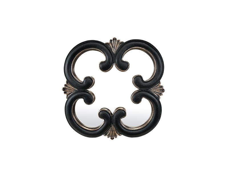 Photo n°1 du produit Miroir arabesque noir et doré 26x26cm-GP705C26-0