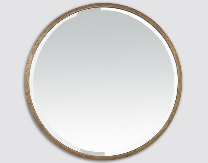 Photo n°1 du produit Miroir biseauté rond doré 80x80cm-GB283C80-0