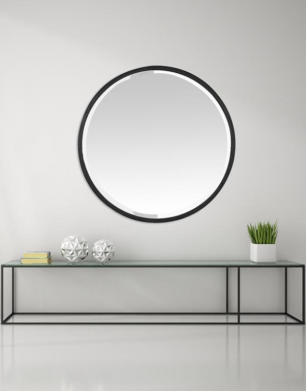 Photo n°2 du produit Miroir biseauté rond en métal 100x100cm-GB283NC100-0