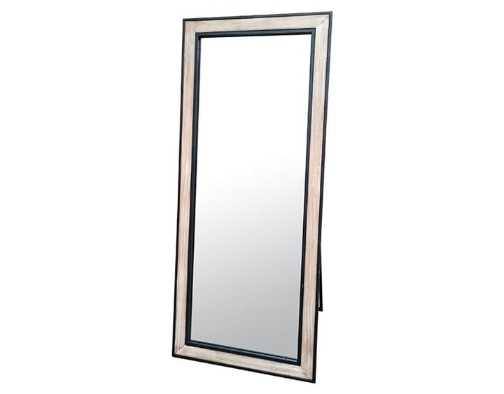 Photo n°1 du produit Miroir bois et métal sur pied 60x140cm-GP620T140-0