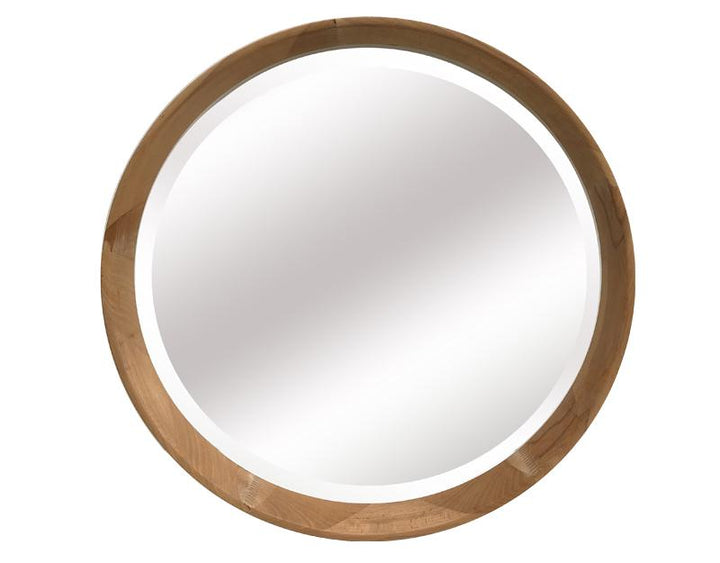 Photo n°1 du produit Miroir bois rond biseauté 52,6cm-GB296C52-0