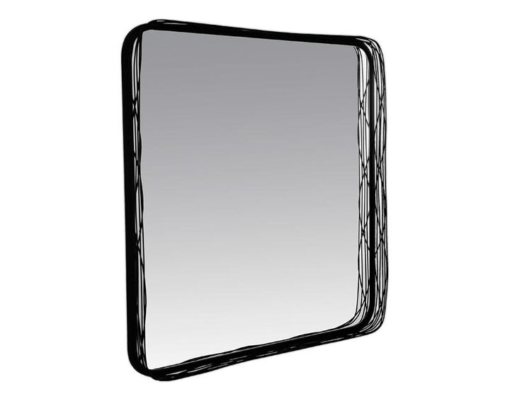 Photo n°1 du produit Miroir carré contours filaires métal noir 80x80cm-GP265C80-0