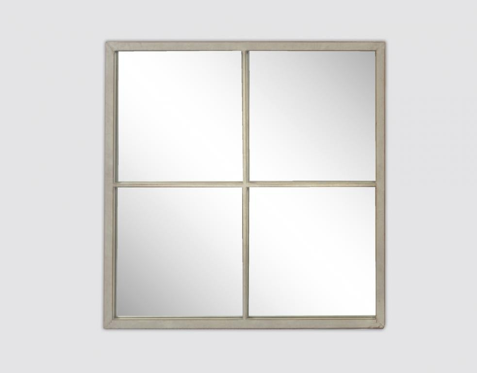 Photo n°1 du produit Miroir carré effet fenêtre 4 vues finition usée 60x60cm-GP225TC60-0