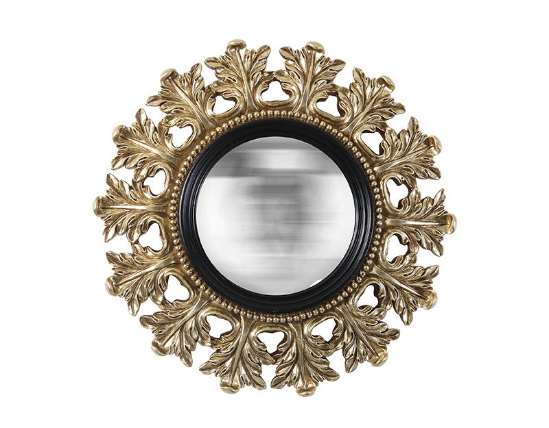Photo n°1 du produit Miroir convexe noir et doré 20.5cm-GR265C20-0