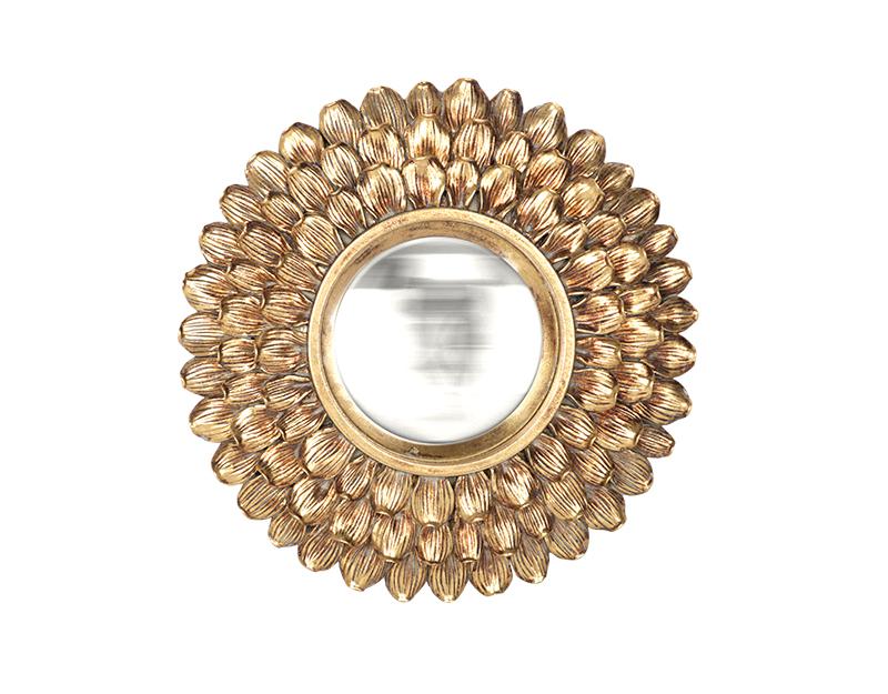 Photo n°1 du produit Miroir convexe pétales doré 20cm-GR570C20-0