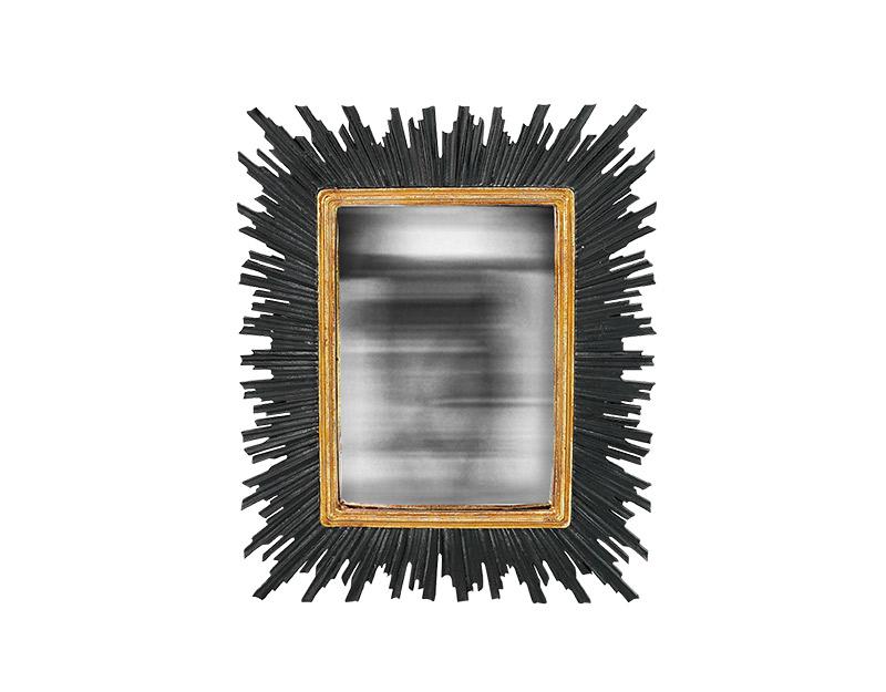 Photo n°1 du produit Miroir convexe rectangle noir et doré 23,4x28,2cm-GP916NT28-0
