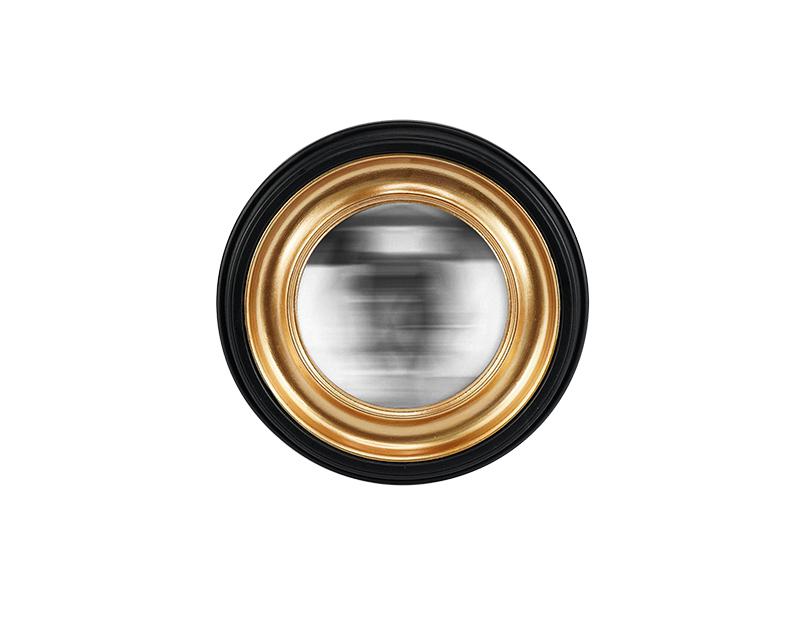 Photo n°1 du produit Miroir convexe rond noir halo doré 23,5cm-GR337C23-0
