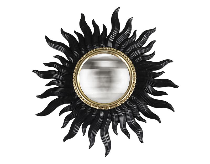 Photo n°1 du produit Miroir convexe soleil noir et doré 26cm-GR278C26-0