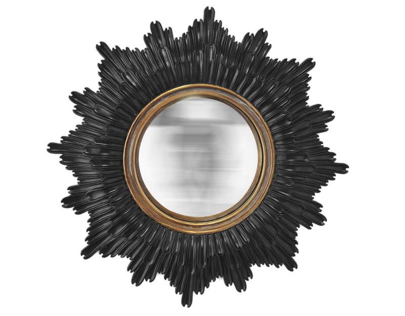Photo n°1 du produit Miroir convexe soleil noir et doré 30cm-GR213C30-0