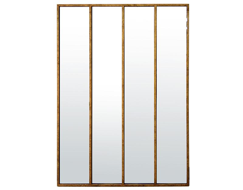 Photo n°1 du produit Miroir fenêtre 4 bandes métal doré 120x160cm-GP417OT160-0
