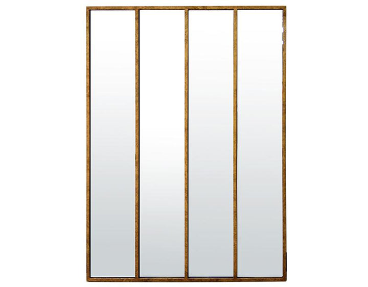 Photo n°1 du produit Miroir fenêtre 4 bandes métal doré 120x160cm-GP417OT160-0