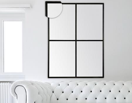 Photo n°1 du produit Miroir fenêtre rectangle noir 4 vues 90x120cm-GP225T120-0