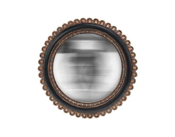 Photo n°1 du produit Miroir fleur convexe noir et doré 21.3cm-GR729C21-0