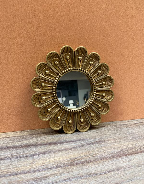 Photo n°2 du produit Miroir fleur doré 15cm-GR768C15-0