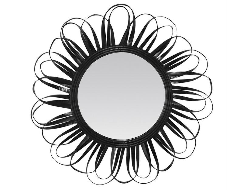 Photo n°1 du produit Miroir fleur en bambou noir 65cm-GR429C65-0