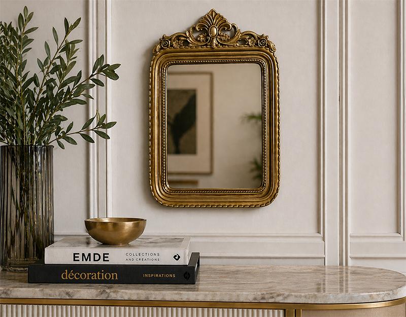 Photo n°2 du produit Miroir fronton doré 29x39.5cm-GP809T40-0