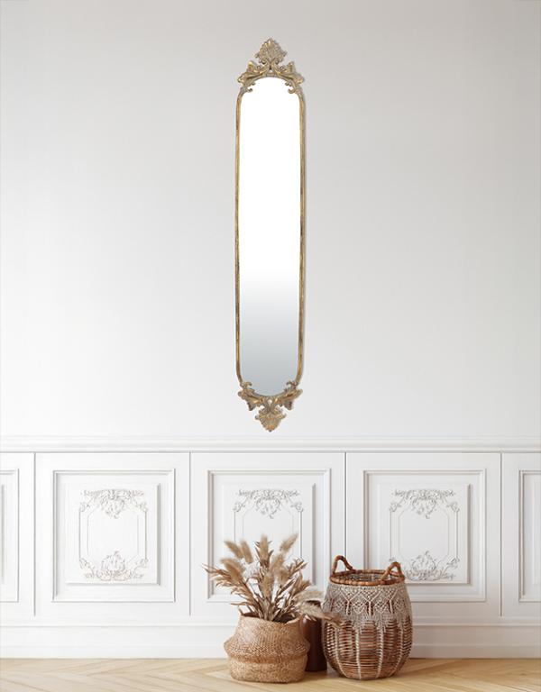Photo n°2 du produit Miroir fronton métal doré 24x145cm-GP808T145-0