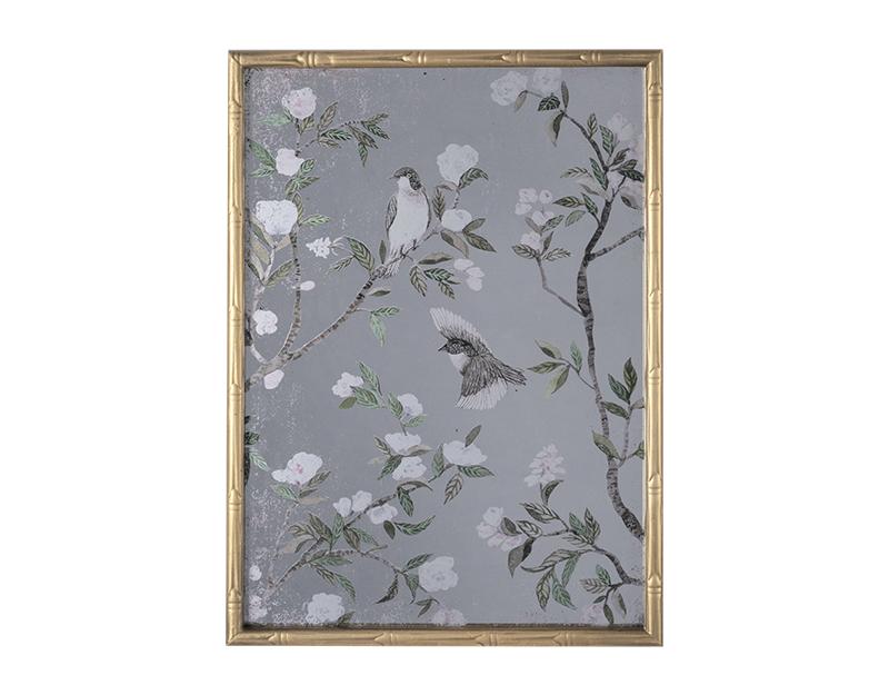 Photo n°1 du produit Miroir imprimé chinoiserie 35x48cm-GP264T48-0