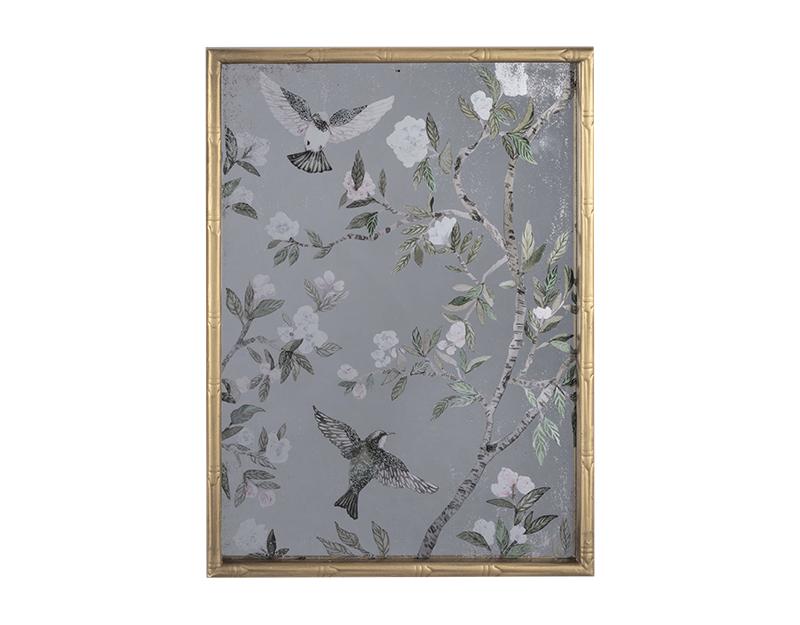 Photo n°1 du produit Miroir imprimé chinoiserie 35x48cm-GP269T48-0