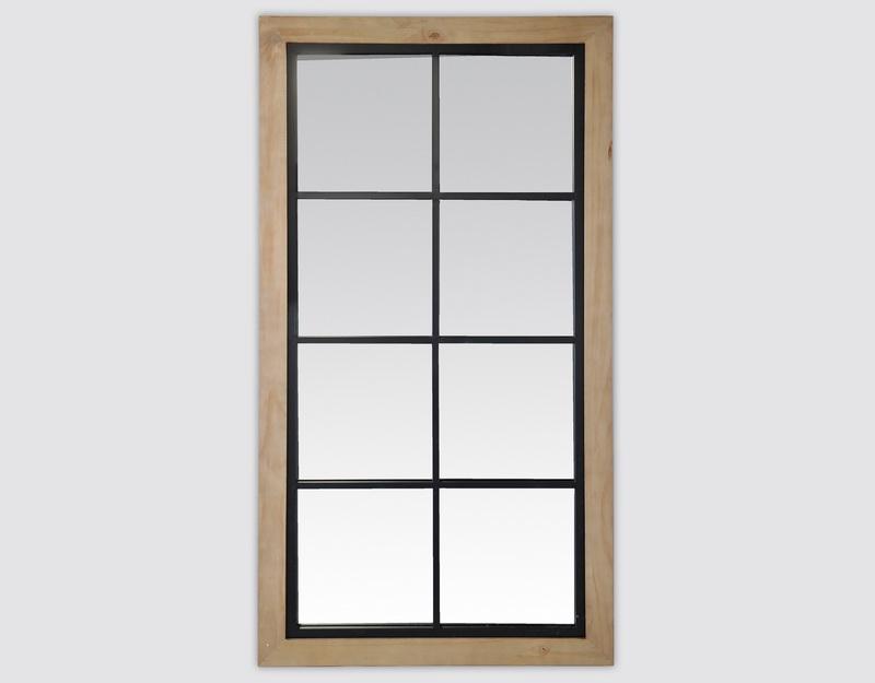 Photo n°1 du produit Miroir industriel en bois et métal 65x123cm-GP430T123-0