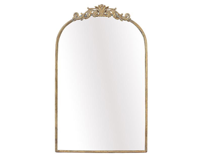 Photo n°1 du produit Miroir métal doré fronton 60x96.5cm-GP806T96-0