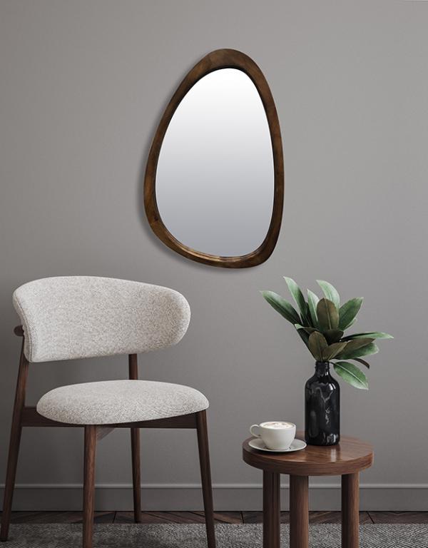 Photo n°2 du produit Miroir organique bois brun 40x60cm-0,636