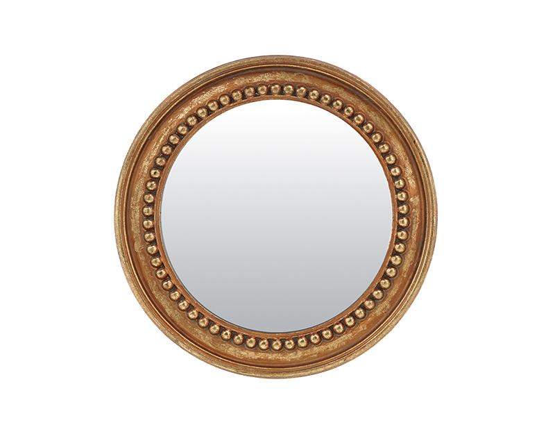 Photo n°1 du produit Miroir perle rond doré 16.5cm-GR762C16-0
