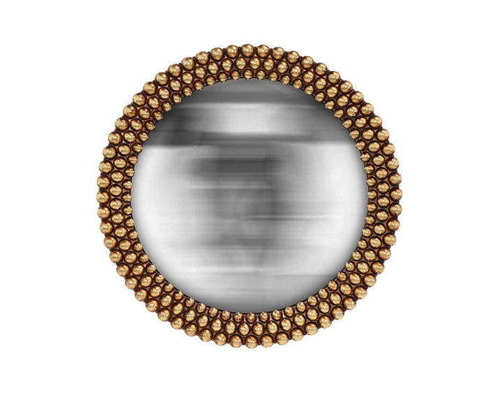 Photo n°1 du produit Miroir perles convexe doré 17.3cm-GR760C17-0