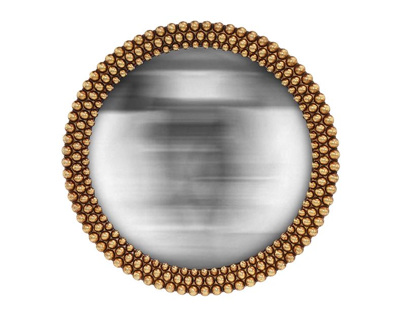 Photo n°1 du produit Miroir perles convexe doré 20.2cm-GR760C20-0