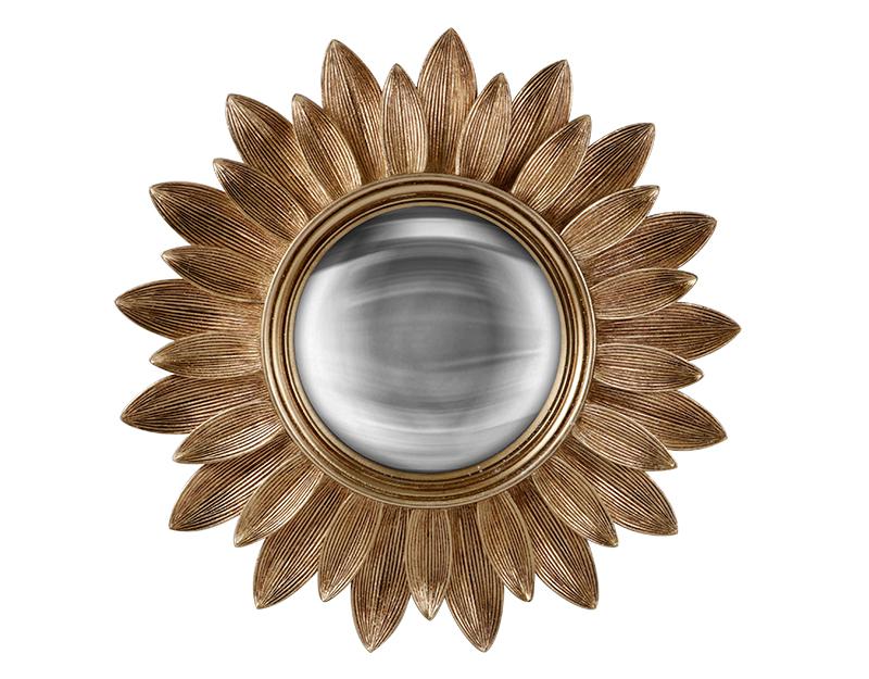 Photo n°1 du produit Miroir rond convexe contours feuille 30 cm-GR330C30-0