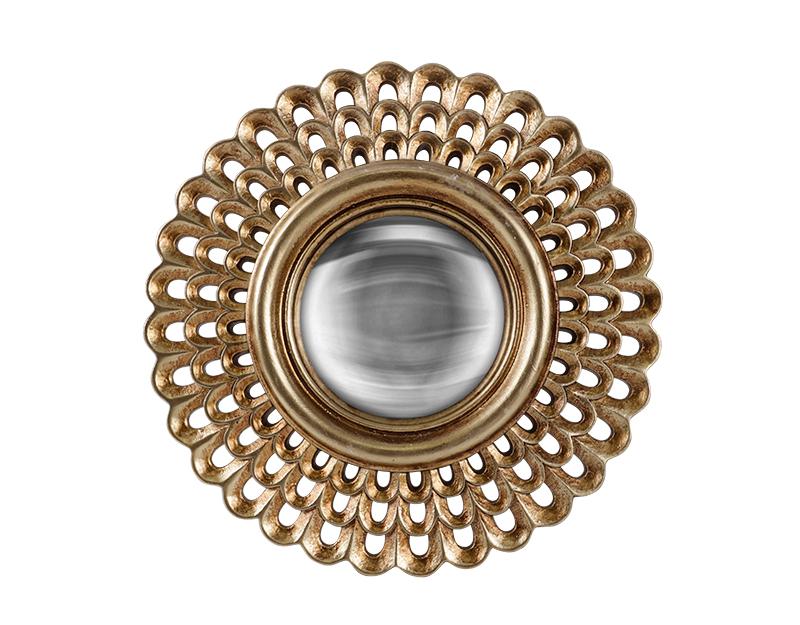 Photo n°1 du produit Miroir rond convexe doré 21,5cm-GR329C21-0