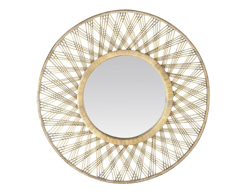 Photo n°1 du produit Miroir rond en bambou naturel 80m-GR562C80-0