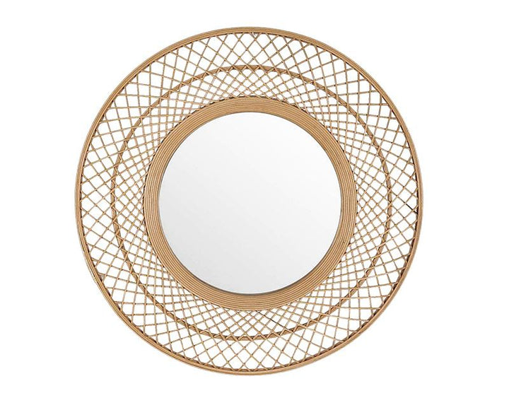 Photo n°1 du produit Miroir rond en rotin 70cm-GR437C70-0