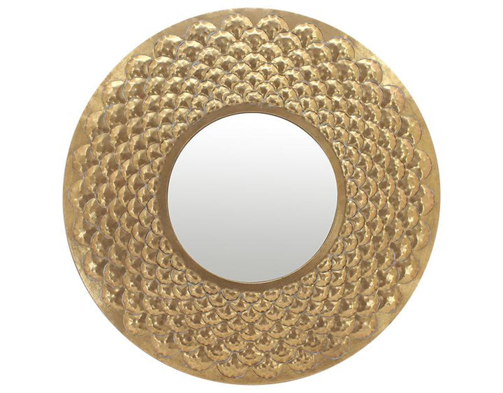 Photo n°1 du produit Miroir rond métal doré 81cm-GR229C81-0