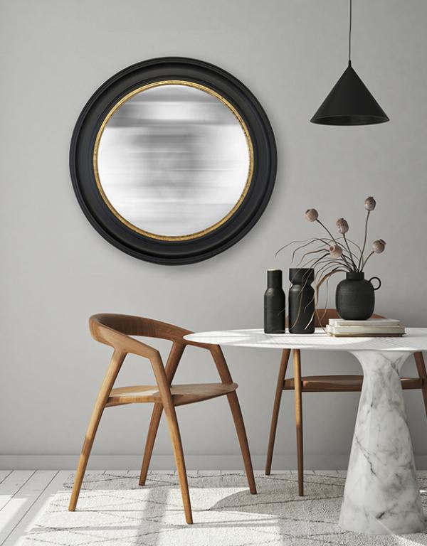 Photo n°2 du produit Miroir rond noir convexe 80cm-GR202C80-0