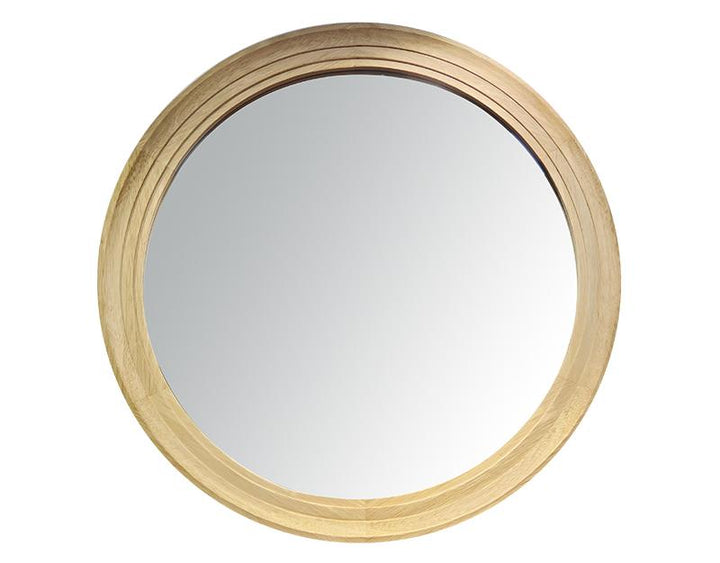 Photo n°1 du produit Miroir rond épais bois clair 76cm-GR221C76-0