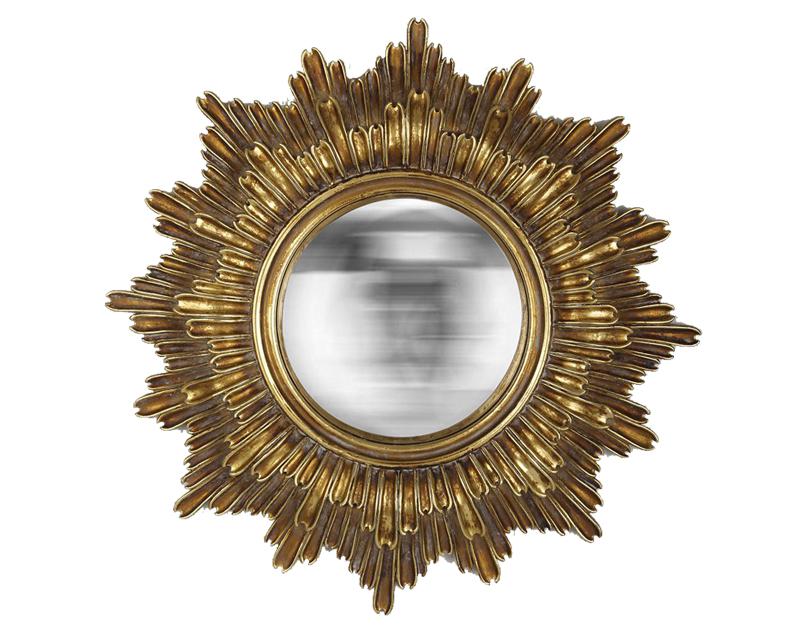 Photo n°1 du produit Miroir soleil convexe doré 30cm-GR213OC30-0