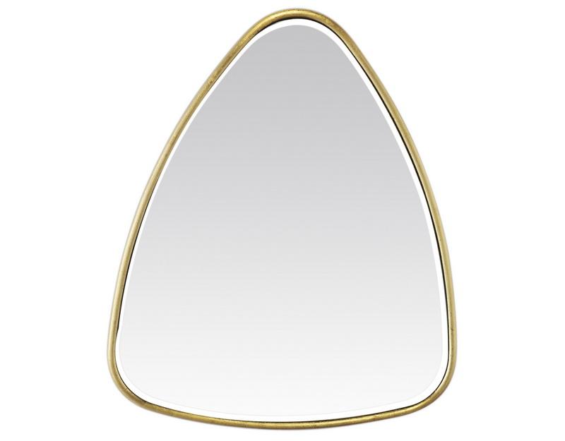 Photo n°1 du produit Miroir triangle aux bords arrondis doré 42x50cm-GO117T50-0